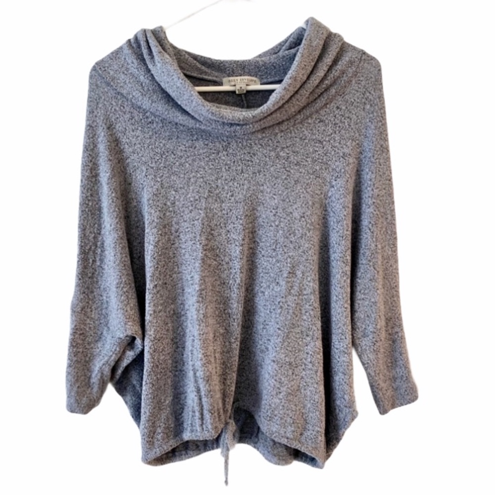 Green Envelope Cowl Neck Sweater